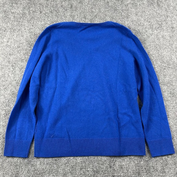 Talbots Sweater Womens Petite Large PL Blue Pure Cashmere V-Neck NWT 58407899 - Picture 4 of 7
